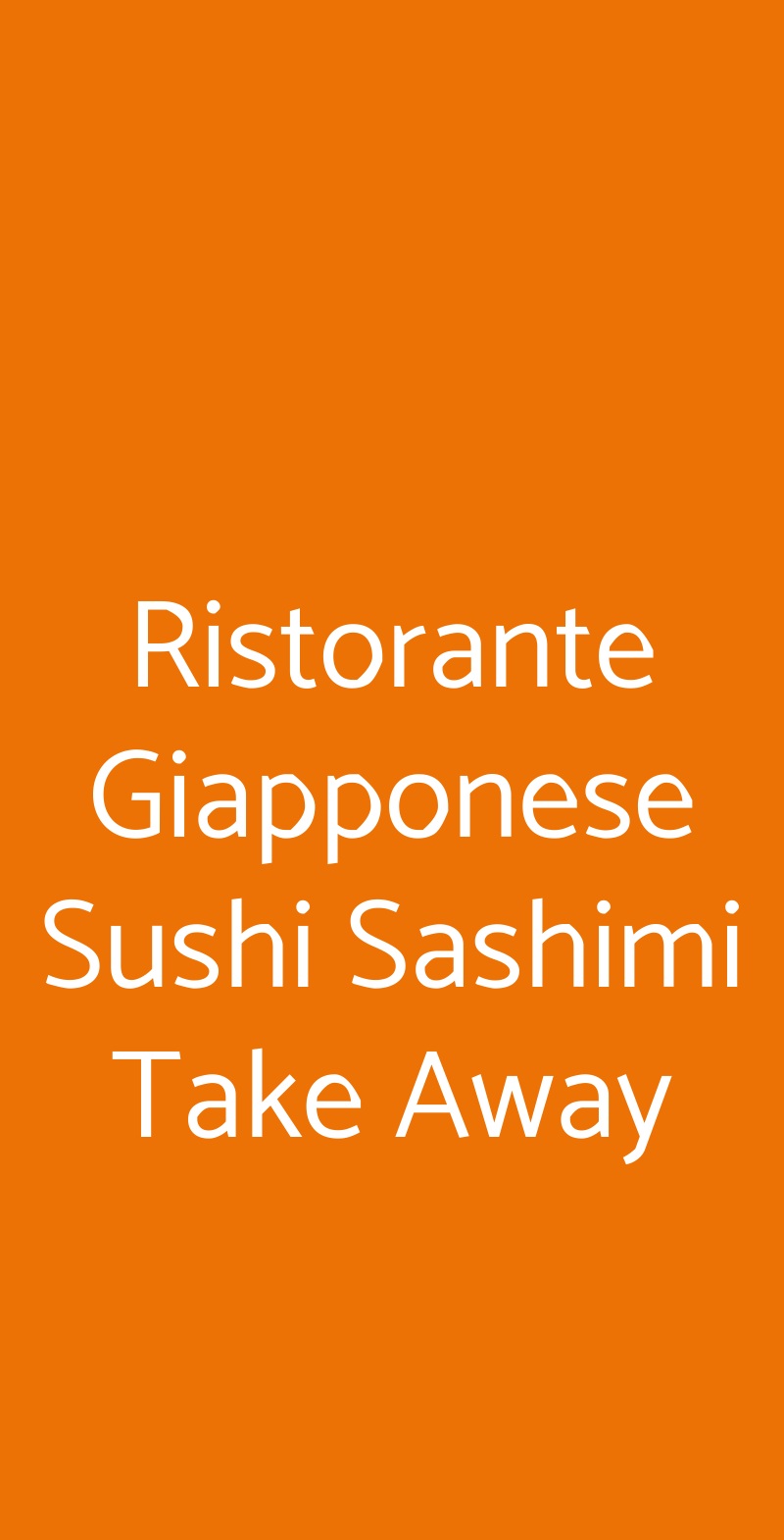 Ristorante Giapponese Sushi Sashimi Take Away Milano menù 1 pagina