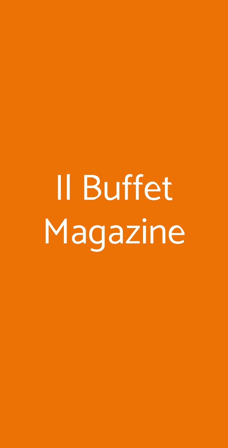 Il Buffet Magazine Milano menù 1 pagina