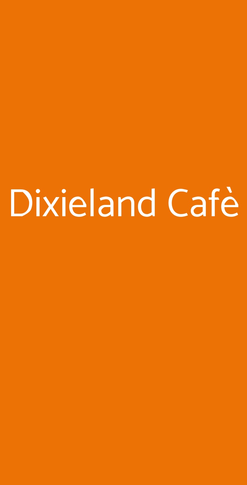 Dixieland Cafè Milano menù 1 pagina