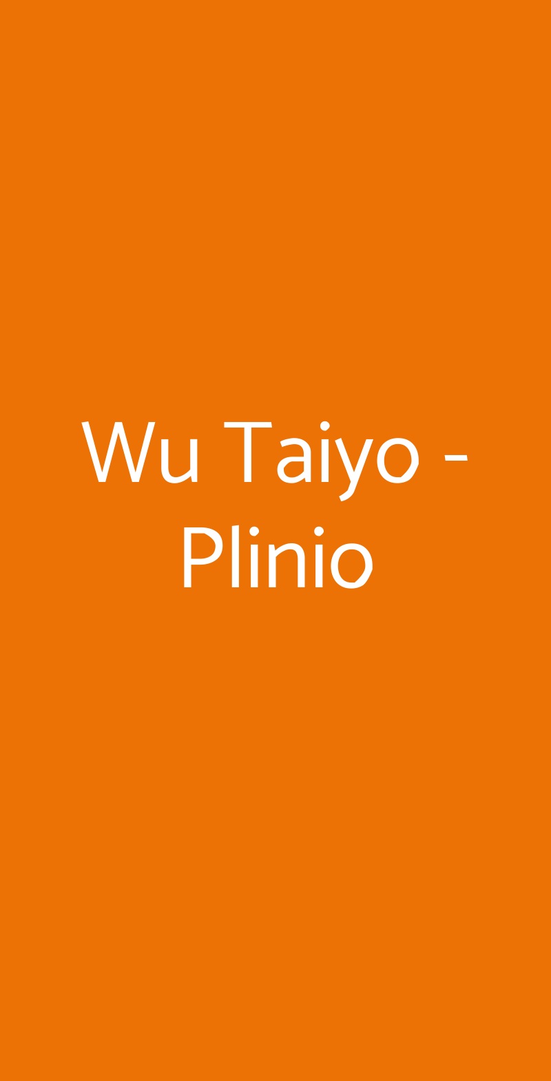 Wu Taiyo - Plinio Milano menù 1 pagina