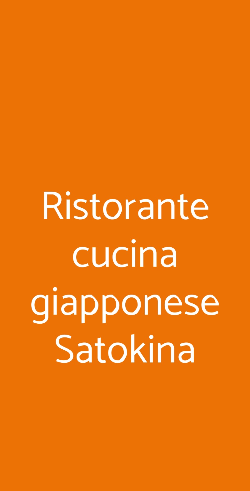 Ristorante cucina giapponese Satokina Milano menù 1 pagina