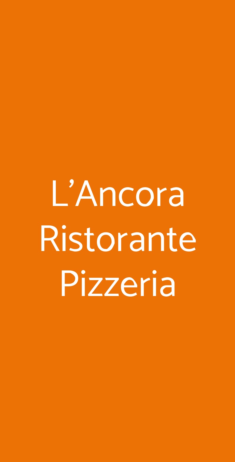 L'Ancora Ristorante Pizzeria Milano menù 1 pagina