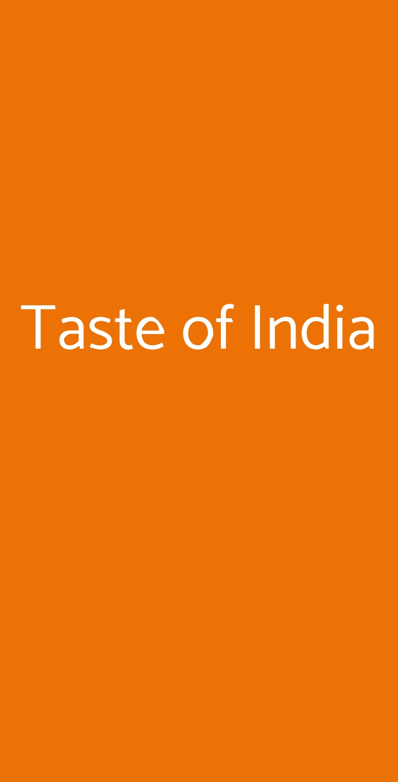 Taste of India Milano menù 1 pagina