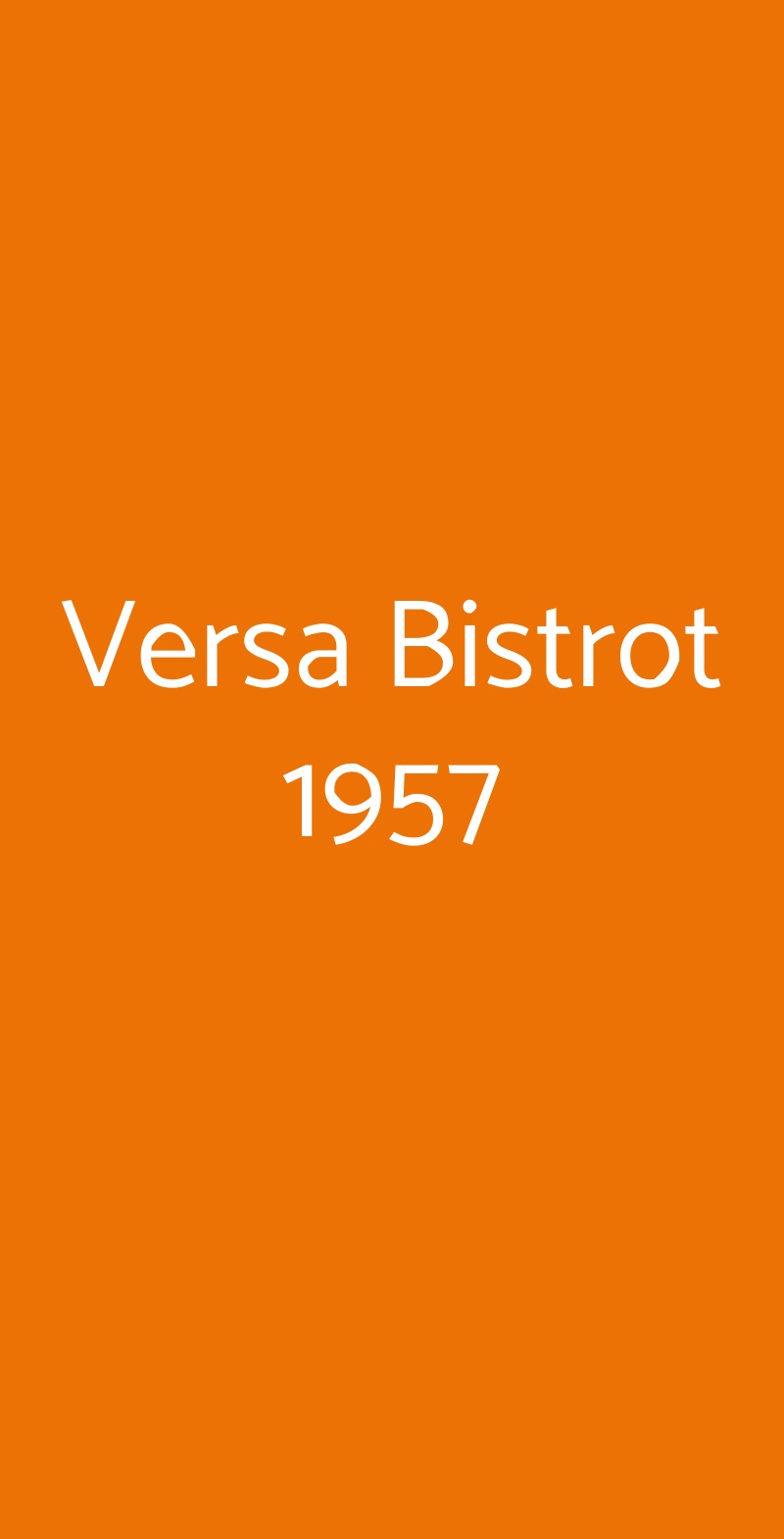 Versa Bistrot 1957 Milano menù 1 pagina