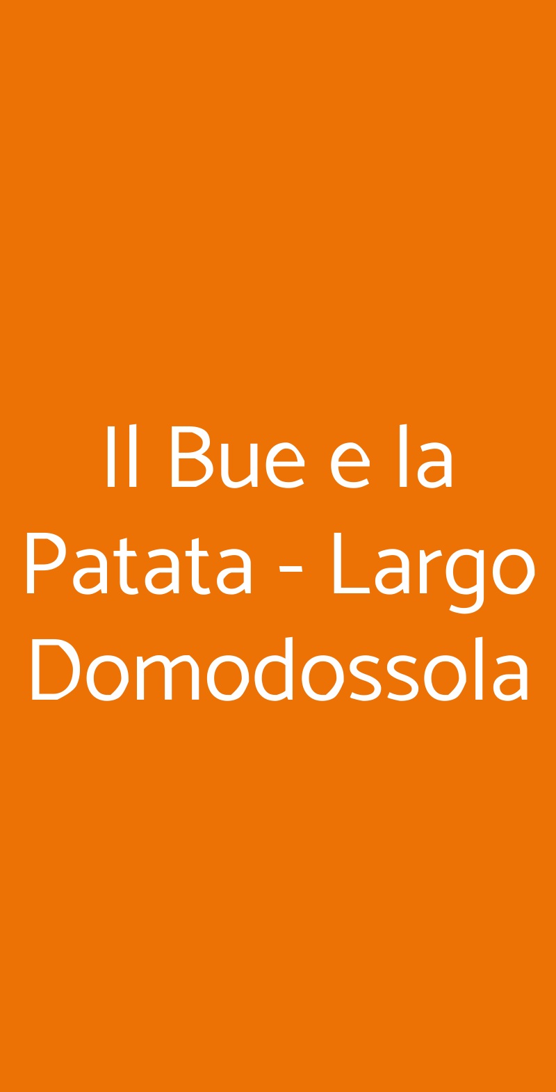 Il Bue e la Patata - Largo Domodossola Milano menù 1 pagina