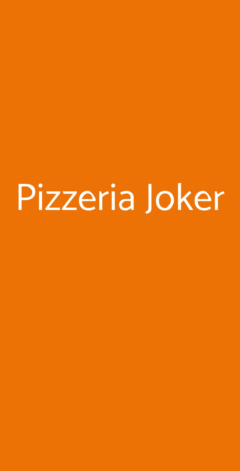 Pizzeria Joker Milano menù 1 pagina
