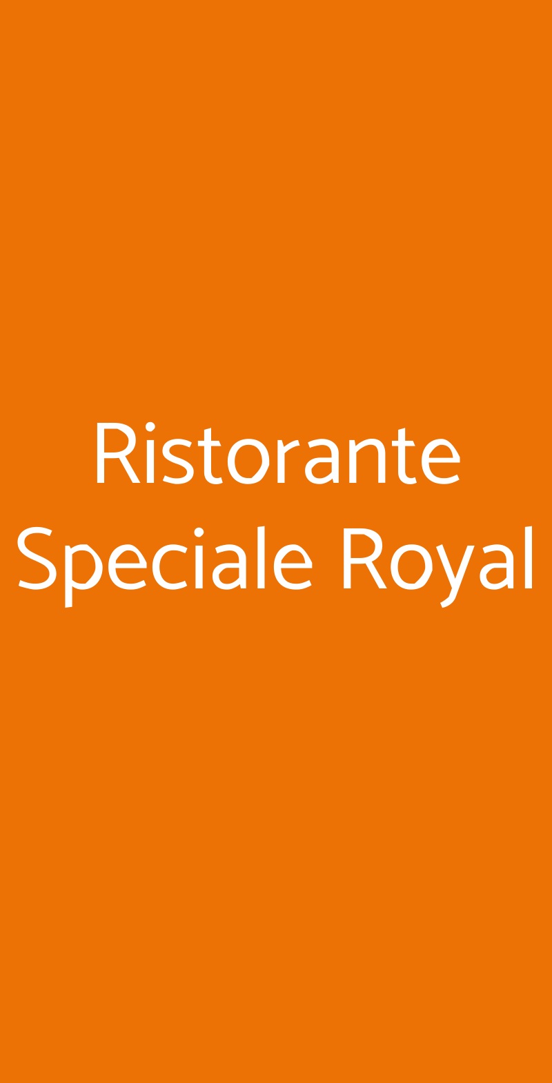 Ristorante Speciale Royal Milano menù 1 pagina