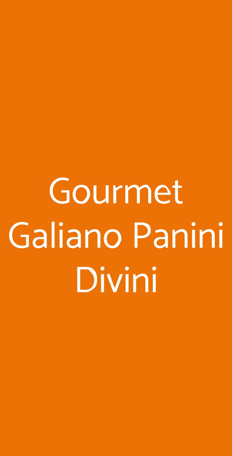 Gourmet Galiano Panini Divini Milano menù 1 pagina
