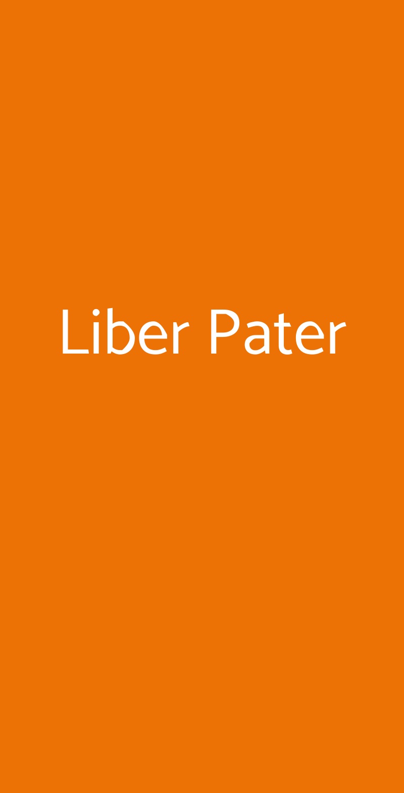 Liber Pater Milano menù 1 pagina