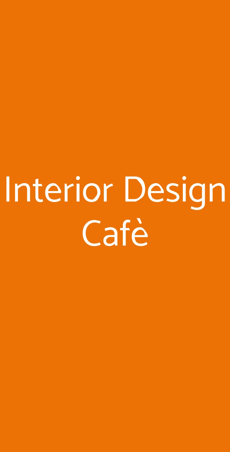 Interior Design Cafè Milano menù 1 pagina