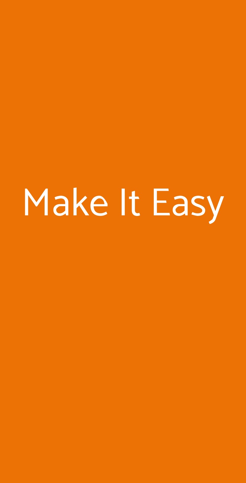 Make It Easy Milano menù 1 pagina