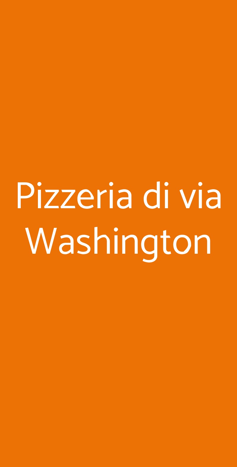 Pizzeria di via Washington Milano menù 1 pagina
