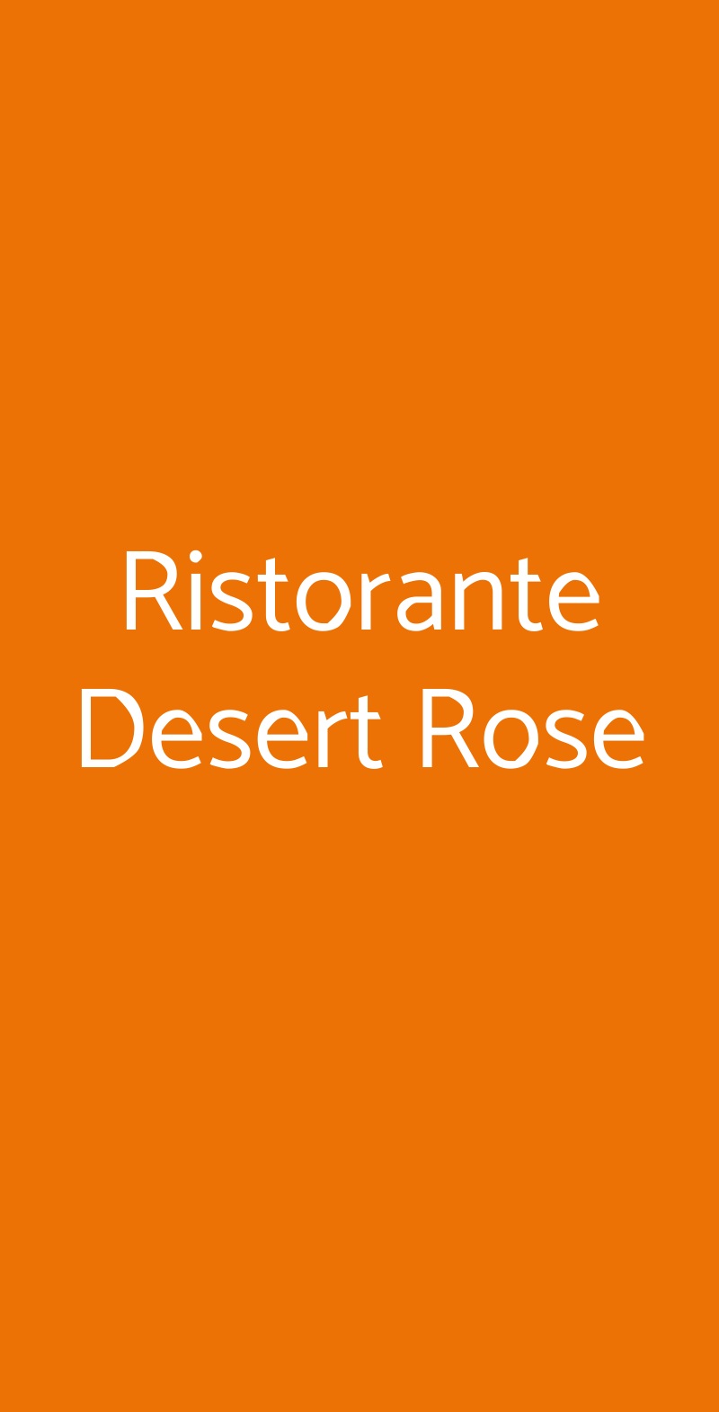 Ristorante Desert Rose Milano menù 1 pagina