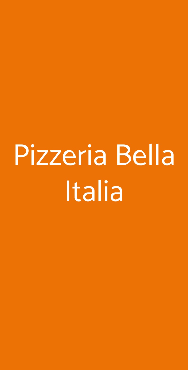 Pizzeria Bella Italia Milano menù 1 pagina