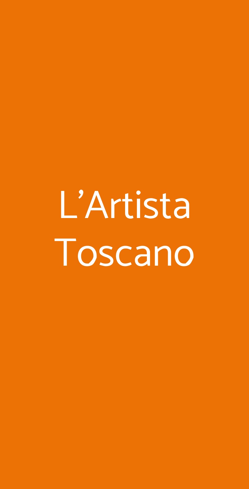 L'Artista Toscano Milano menù 1 pagina
