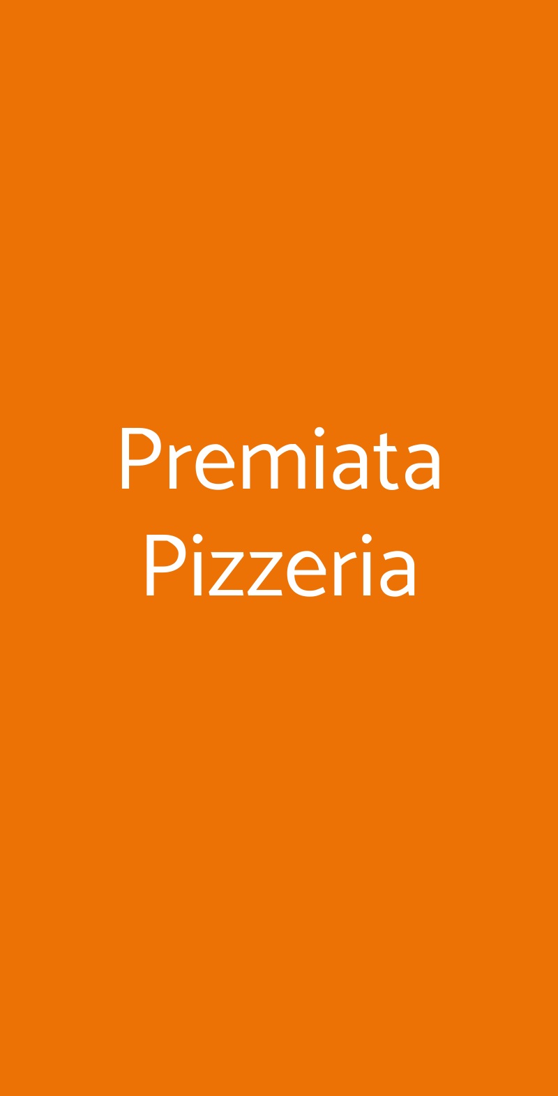 Premiata Pizzeria Milano menù 1 pagina