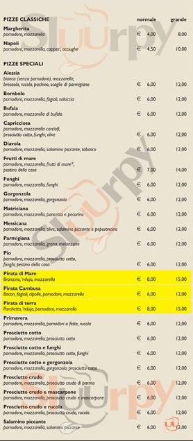 IL PIRATA Lucca menù 1 pagina
