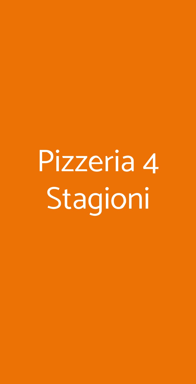 Pizzeria 4 Stagioni Milano menù 1 pagina