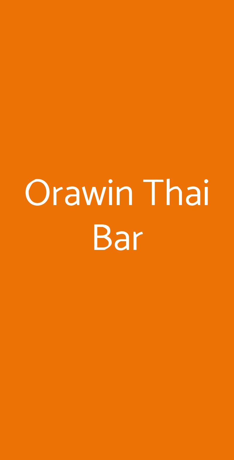 Orawin Thai Bar Milano menù 1 pagina