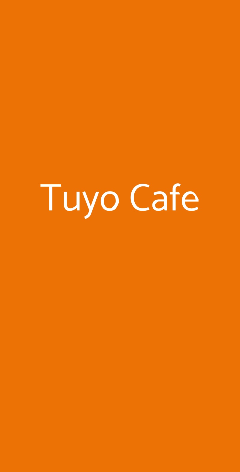Tuyo Cafe Milano menù 1 pagina