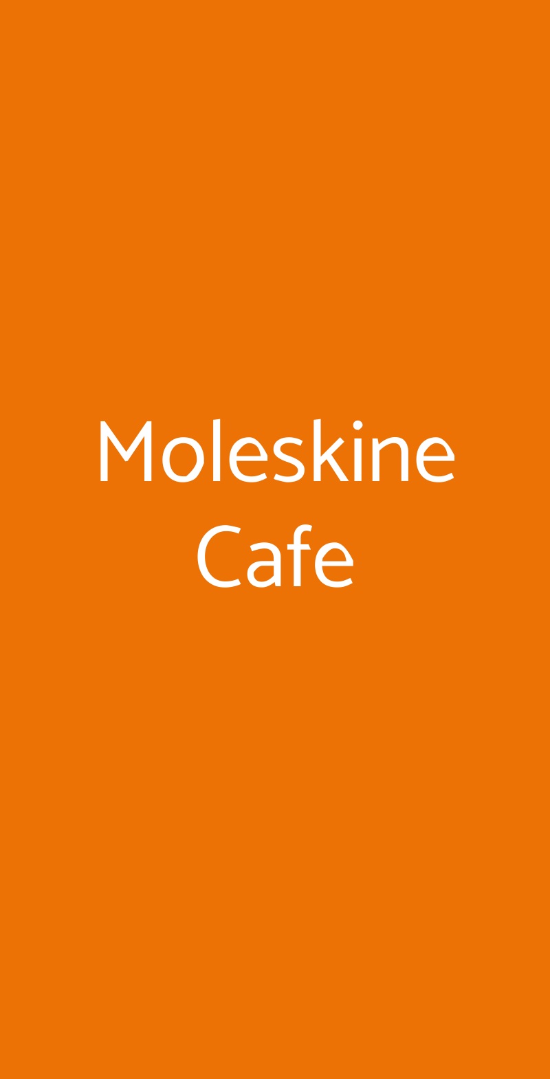 Moleskine Cafe Milano menù 1 pagina