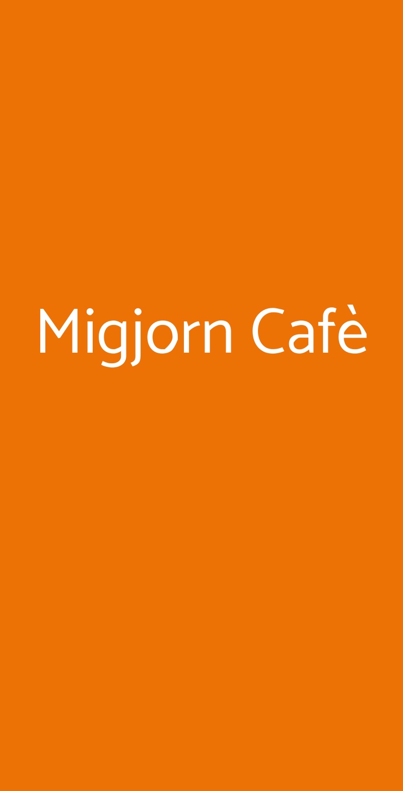 Migjorn Cafè Milano menù 1 pagina