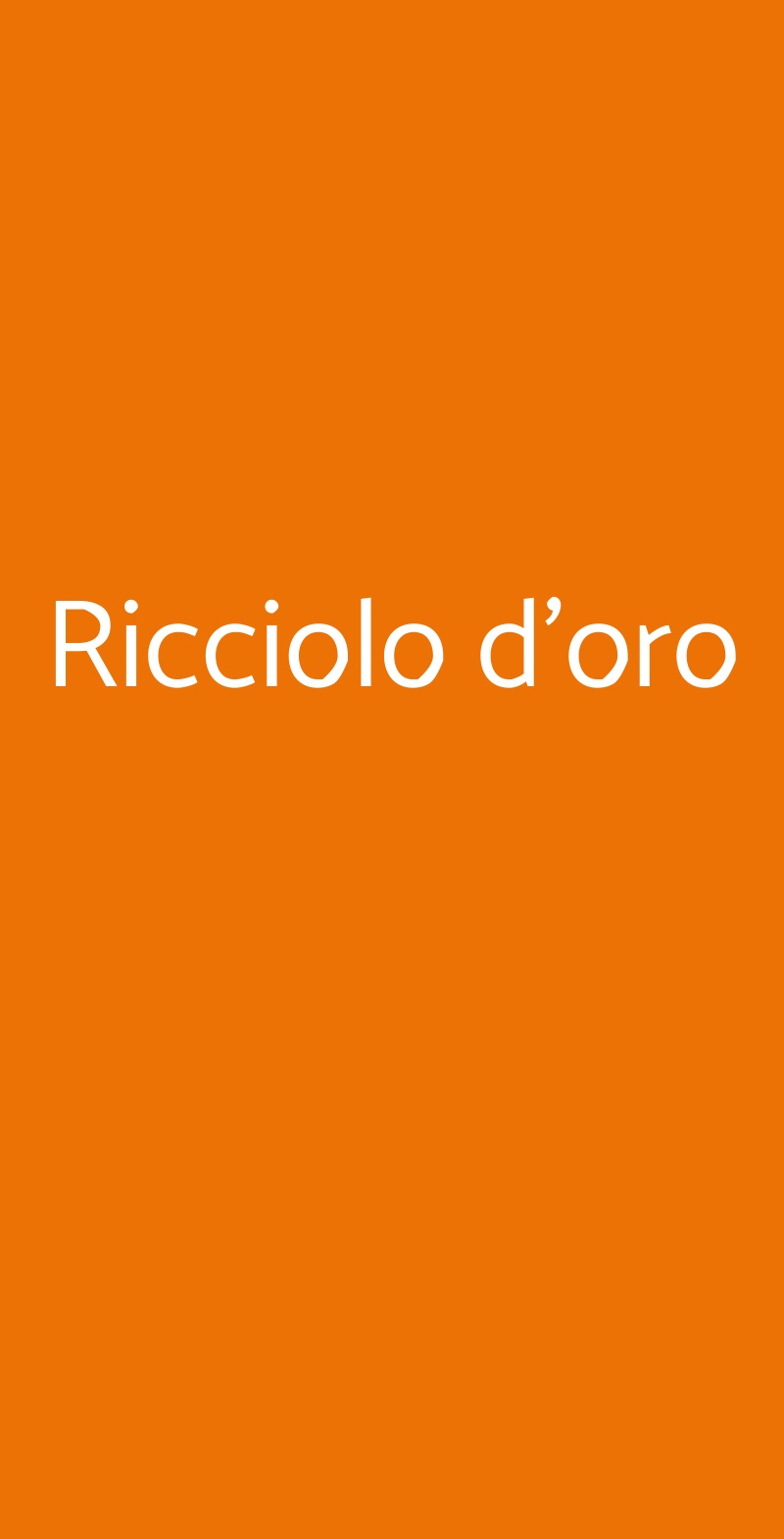 Ricciolo d'oro Milano menù 1 pagina