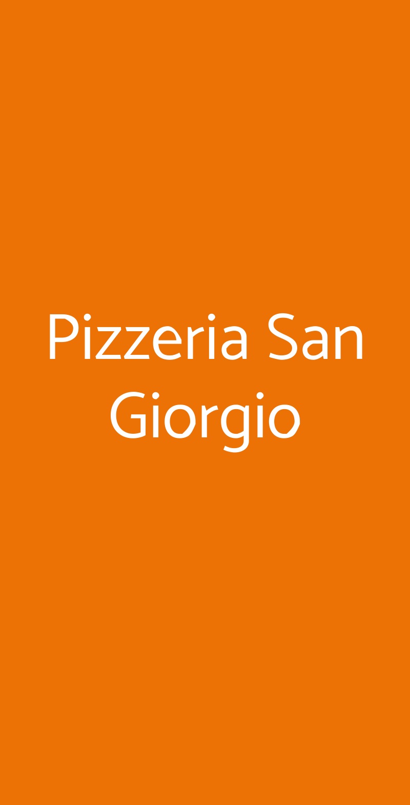 Pizzeria San Giorgio Milano menù 1 pagina