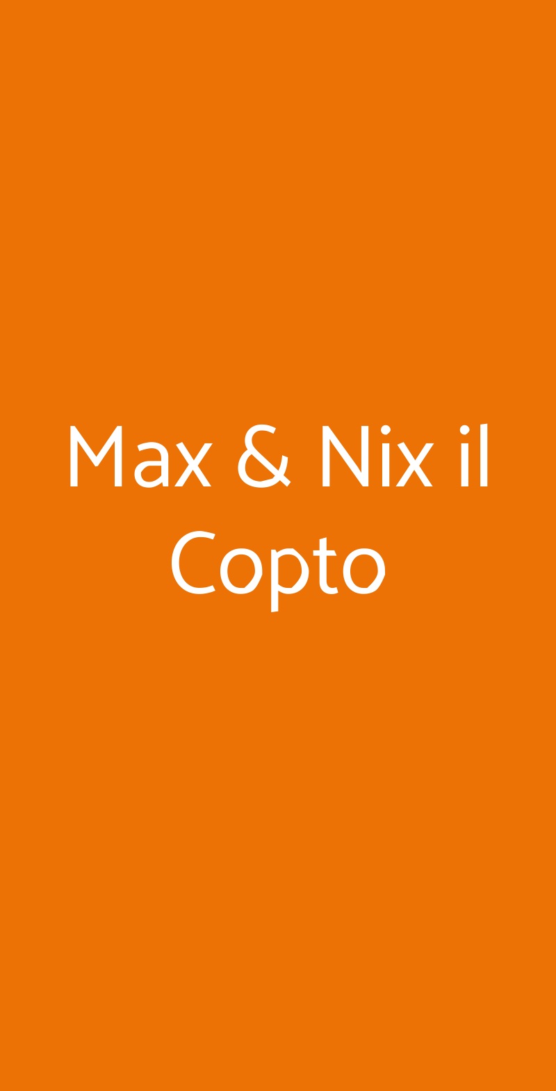 Max & Nix il Copto Milano menù 1 pagina