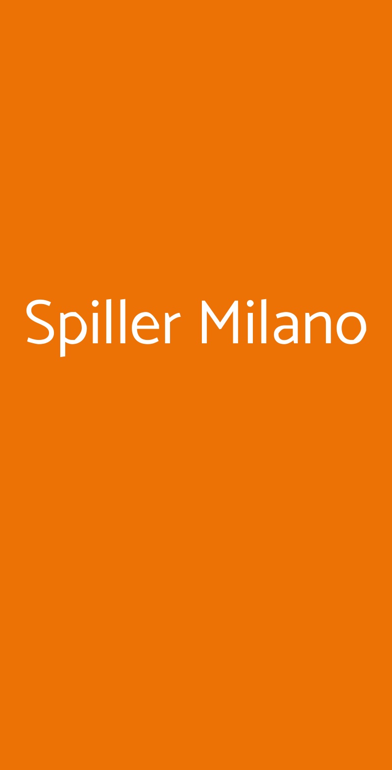 Spiller Milano Milano menù 1 pagina