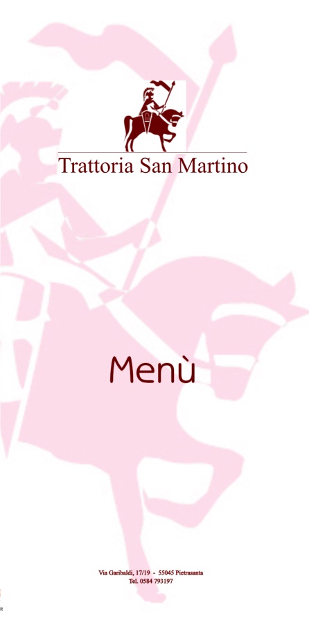 SAN MARTINO Pietrasanta menù 1 pagina