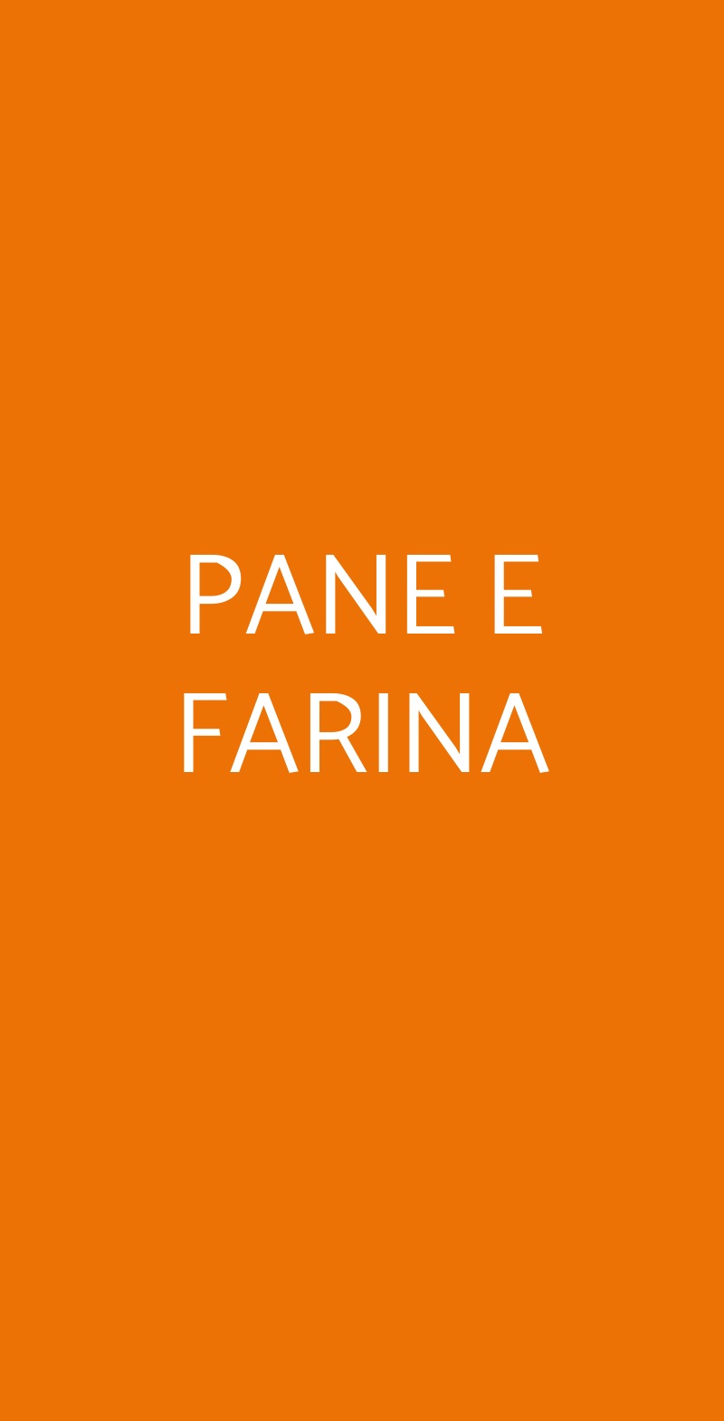 PANE E FARINA Milano menù 1 pagina