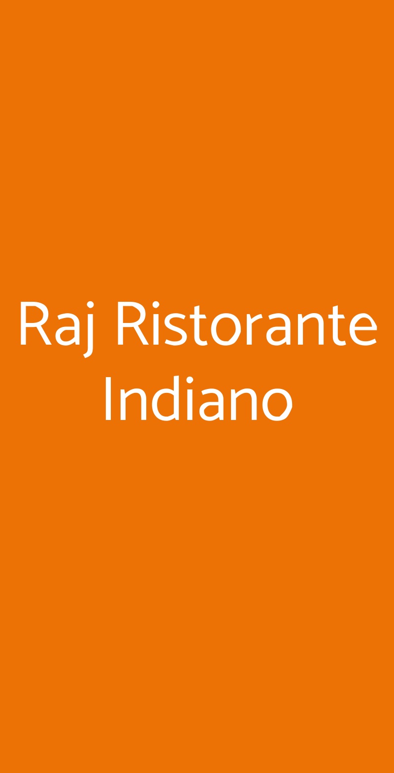 Raj Ristorante Indiano Milano menù 1 pagina