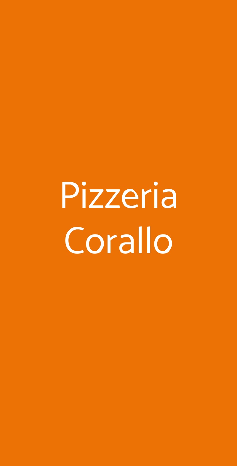Pizzeria Corallo Milano menù 1 pagina