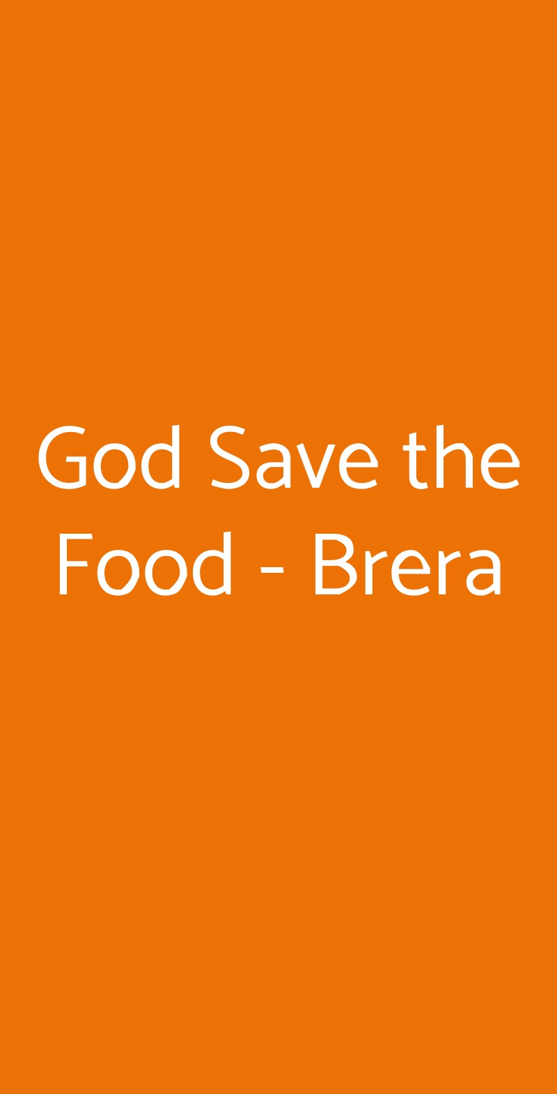 God Save the Food - Brera Milano menù 1 pagina