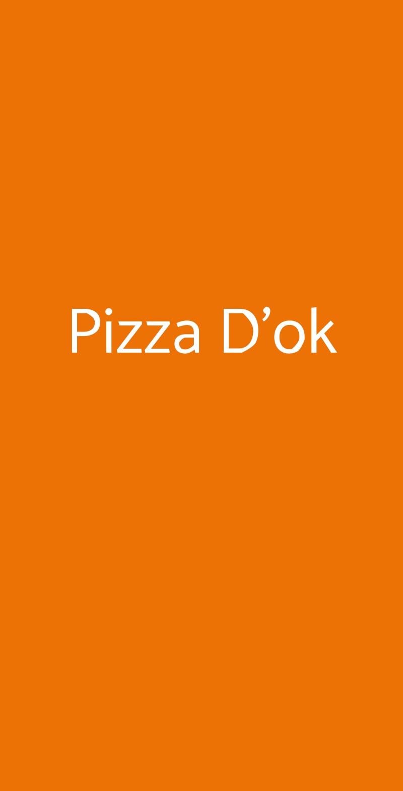 Pizza D'ok Milano menù 1 pagina