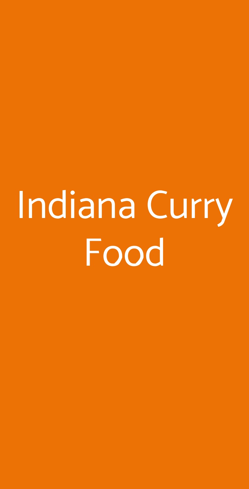 Indiana Curry Food Milano menù 1 pagina