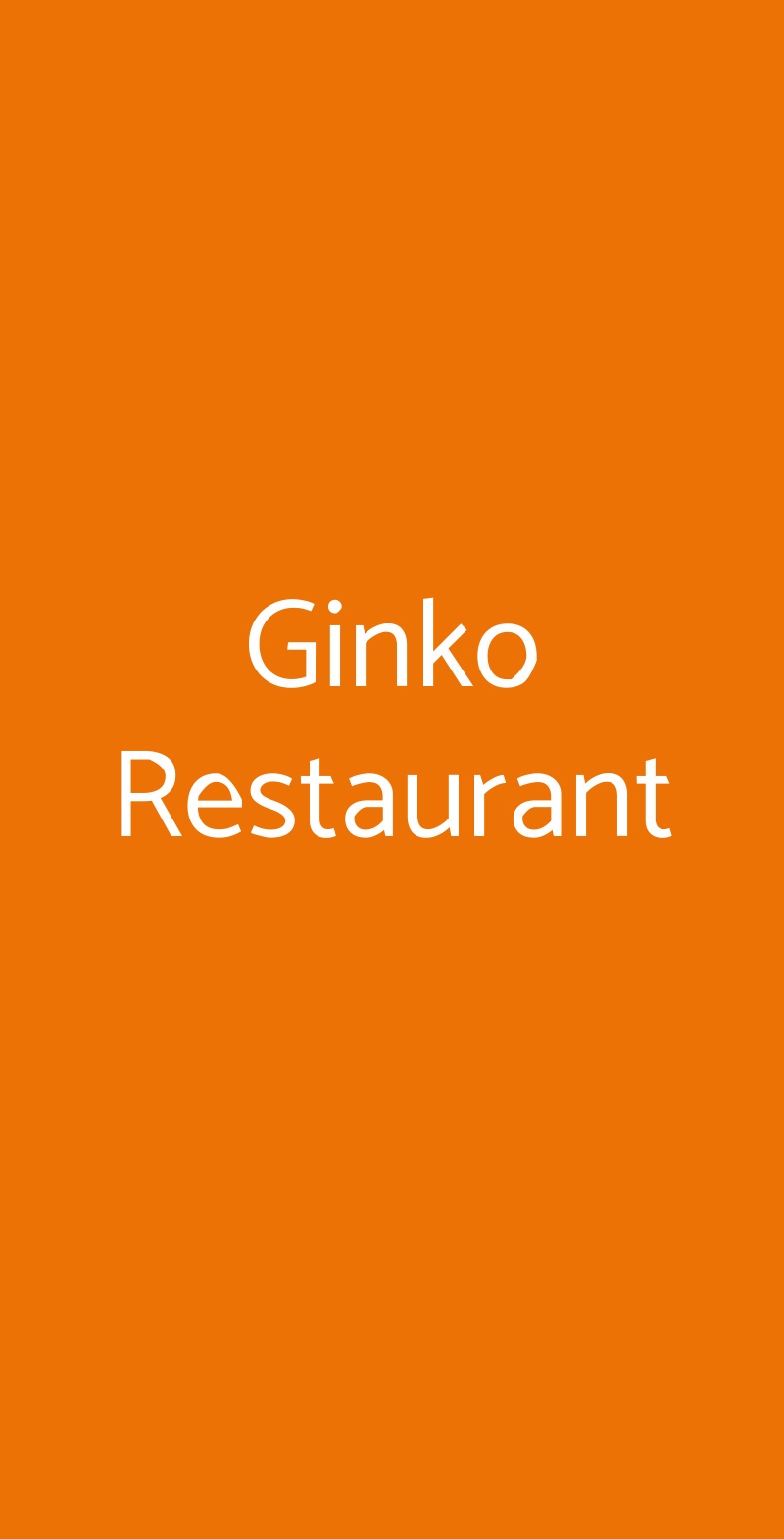 Ginko Restaurant Milano menù 1 pagina