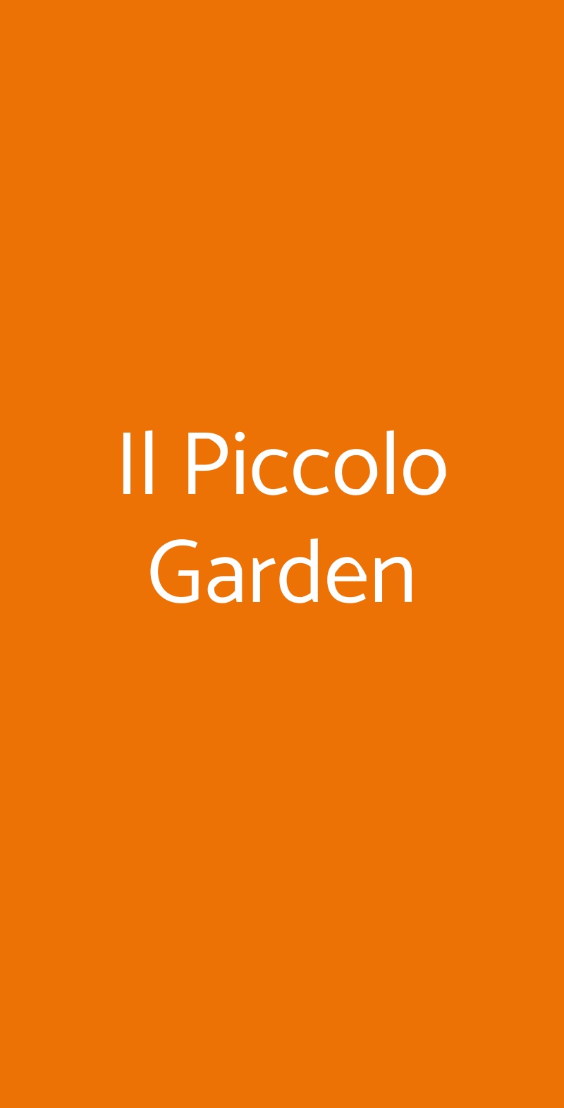 Il Piccolo Garden Milano menù 1 pagina