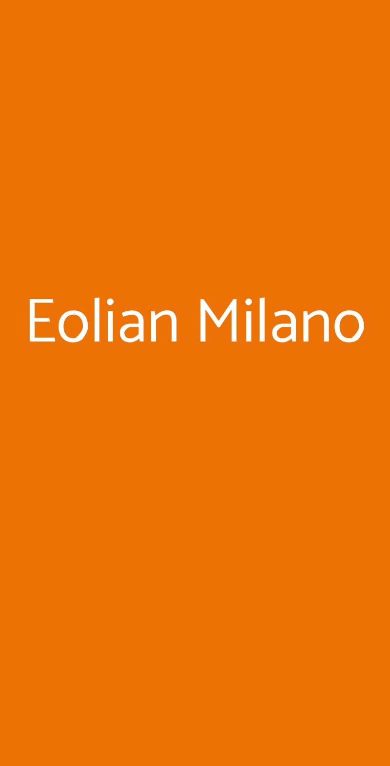 Eolian Milano Milano menù 1 pagina