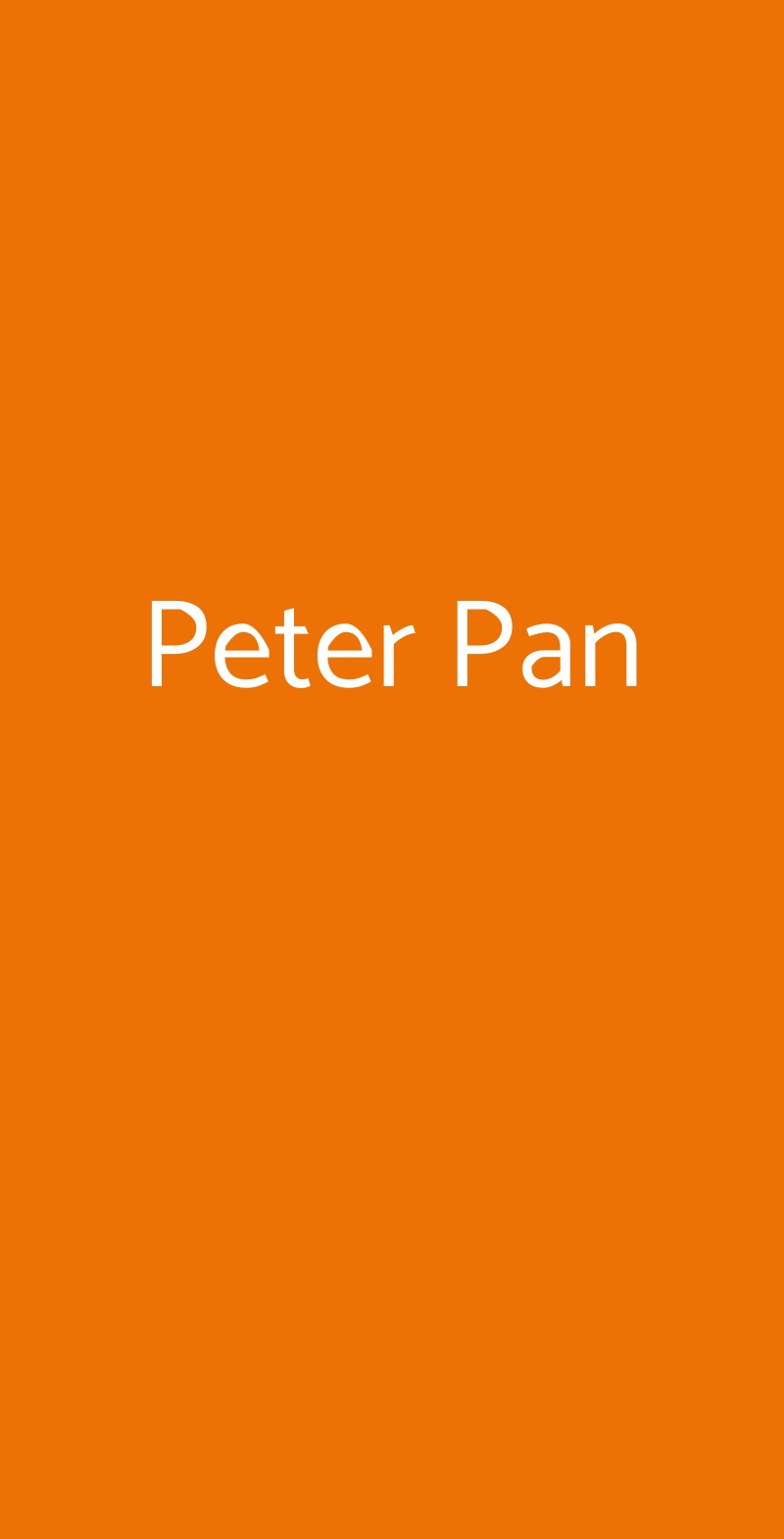 Peter Pan Milano menù 1 pagina