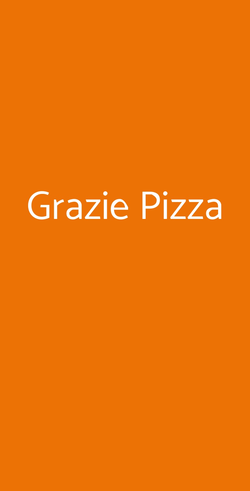 Grazie Pizza Milano menù 1 pagina