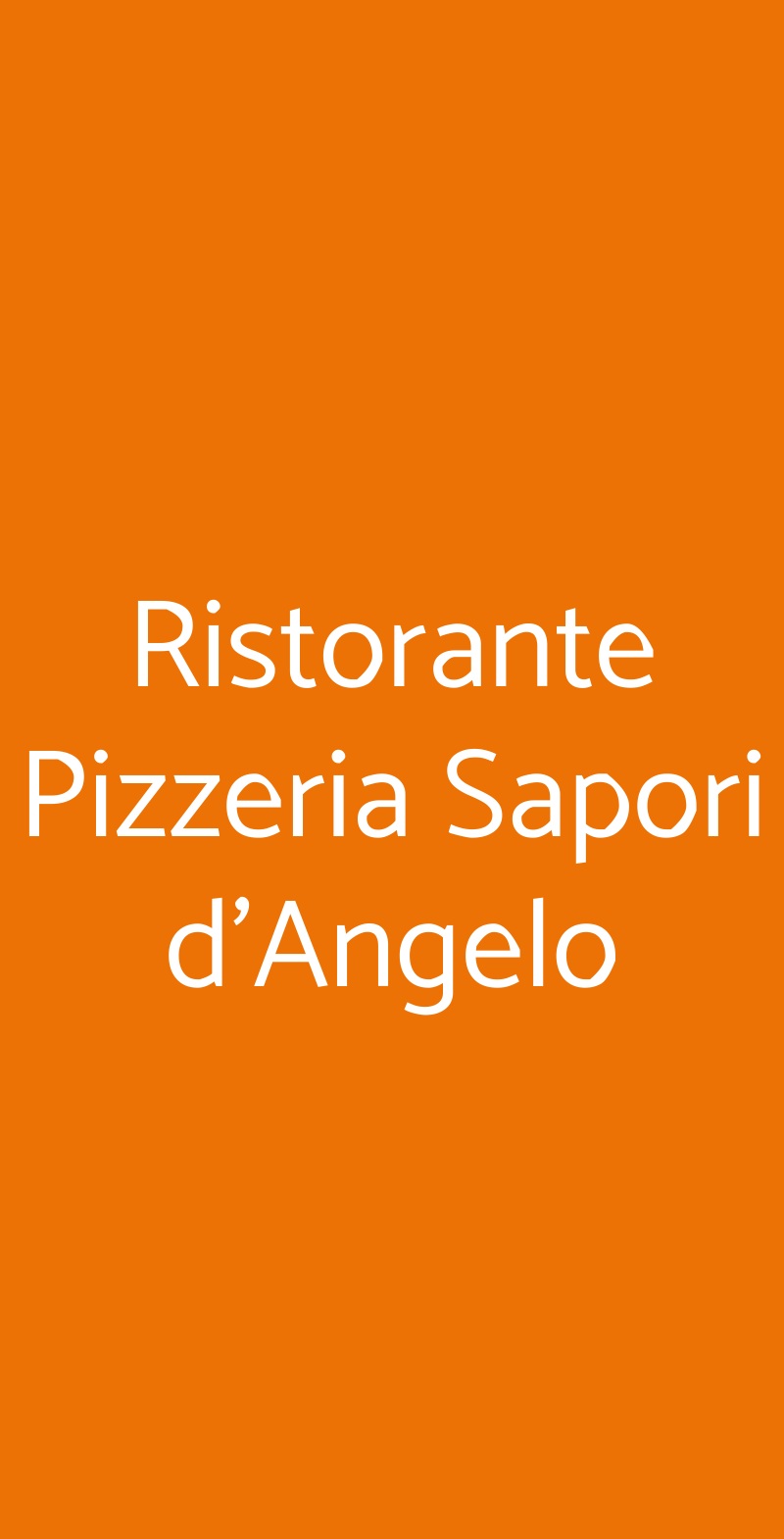 Ristorante Pizzeria Sapori d'Angelo Milano menù 1 pagina
