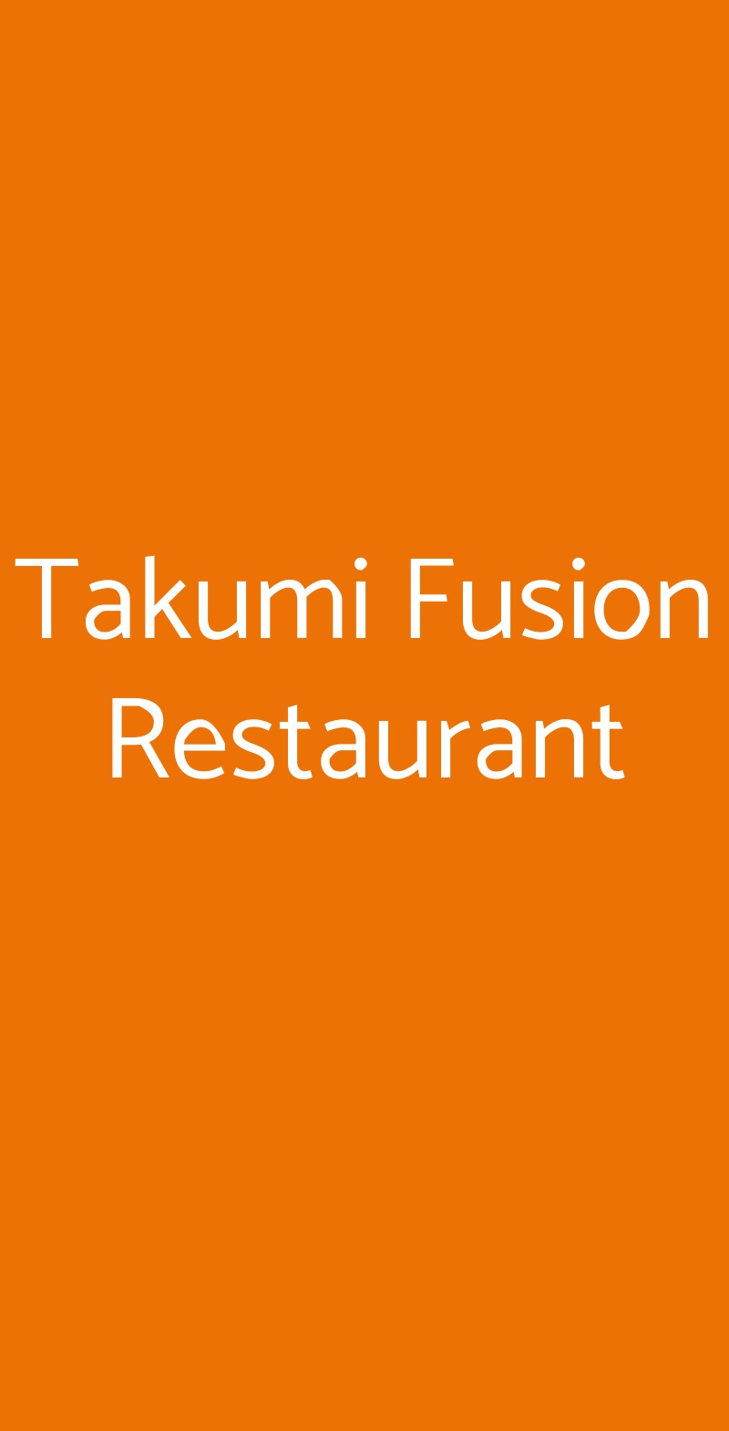 Takumi Fusion Restaurant Milano menù 1 pagina