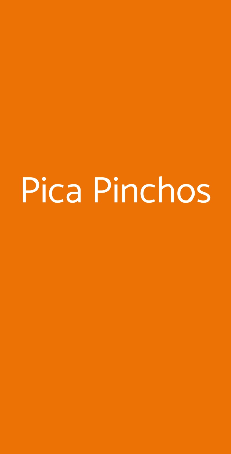 Pica Pinchos Milano menù 1 pagina