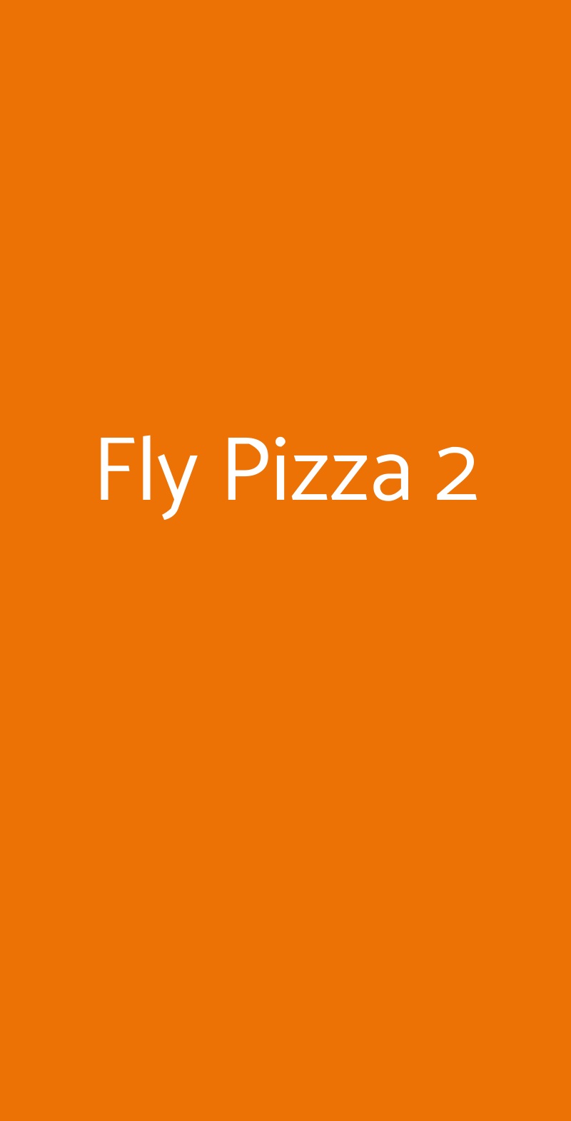 Fly Pizza 2 Milano menù 1 pagina