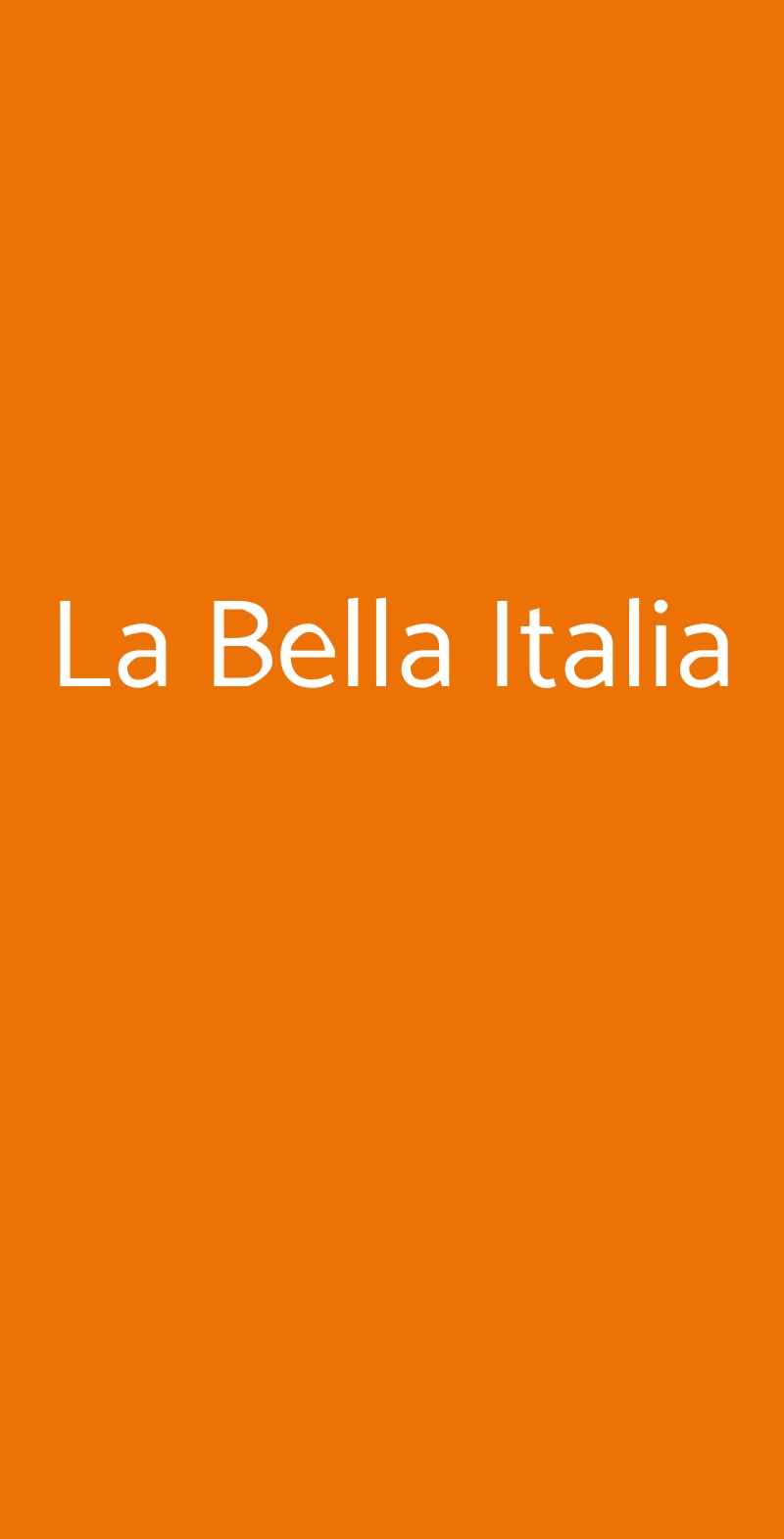 La Bella Italia Milano menù 1 pagina