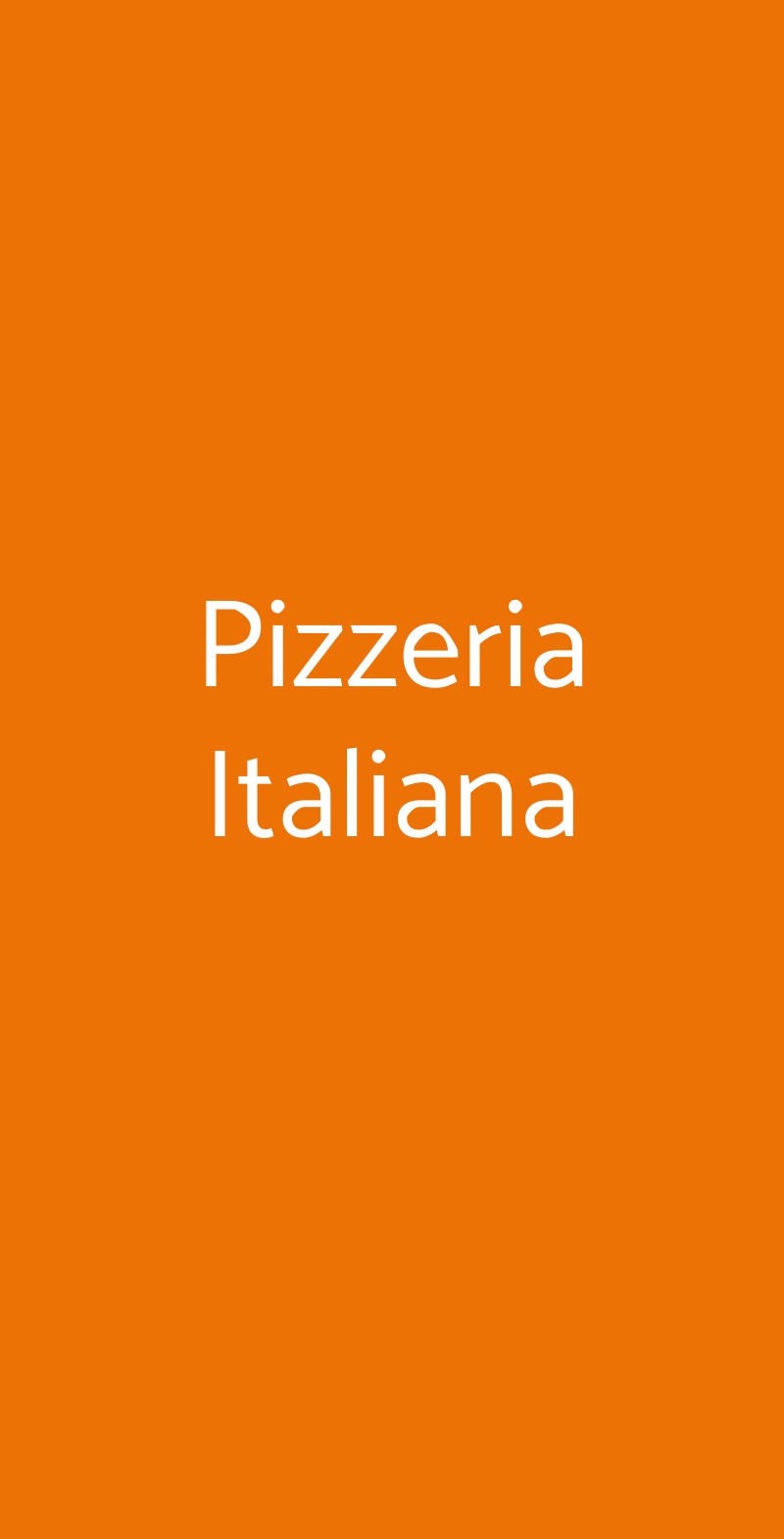 Pizzeria Italiana Milano menù 1 pagina