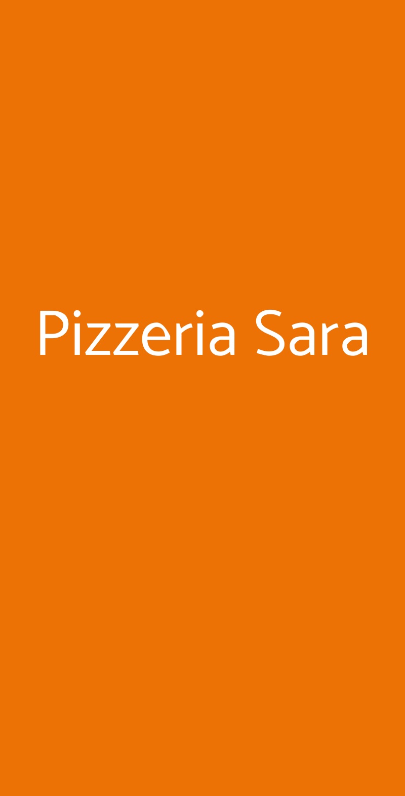 Pizzeria Sara Milano menù 1 pagina