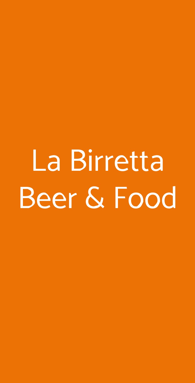 La Birretta Beer & Food Milano menù 1 pagina